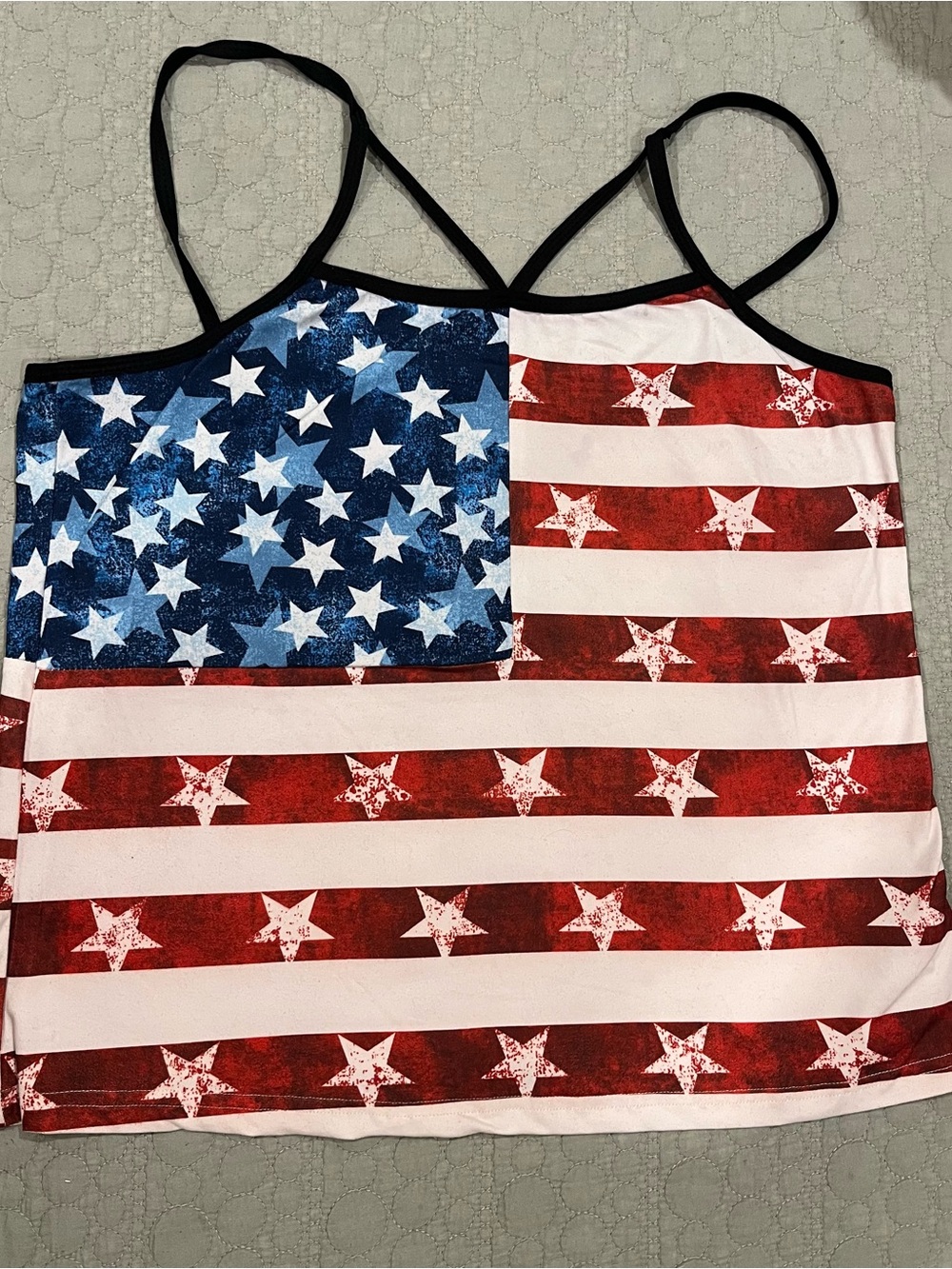 Strappy red white & blue tank
